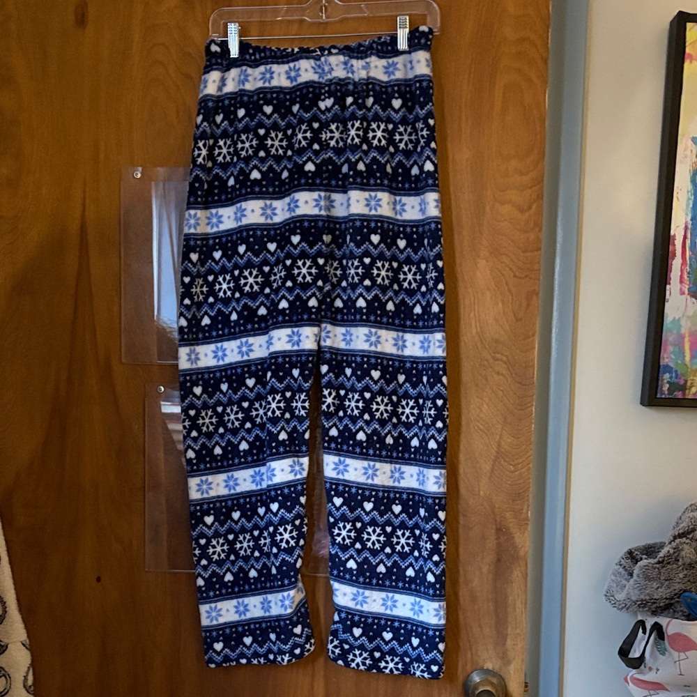 Kids Fleece Snowflake Pattern Pajama Pants